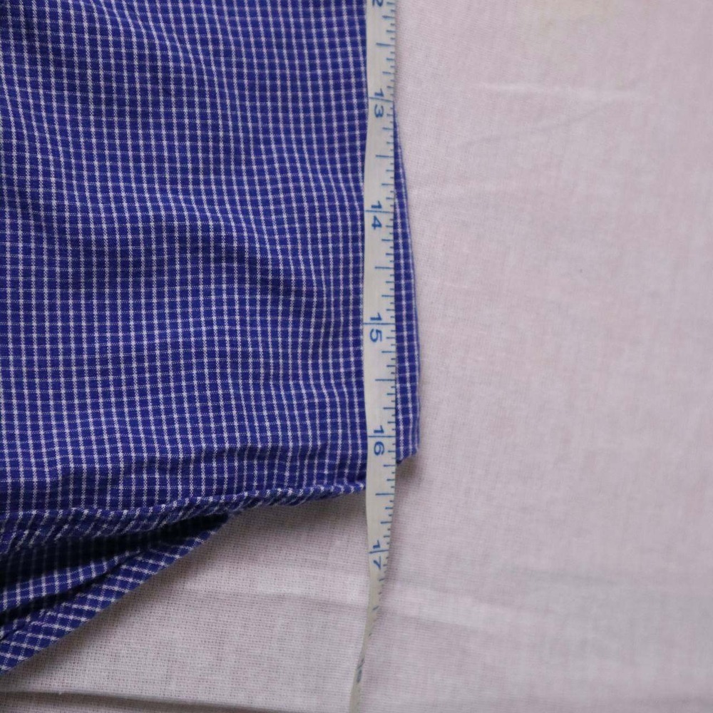 Christian Dior Mens Blue Gingham Check Shirt Button Down Long Sleeve Size 16 - Picture 7 of 7